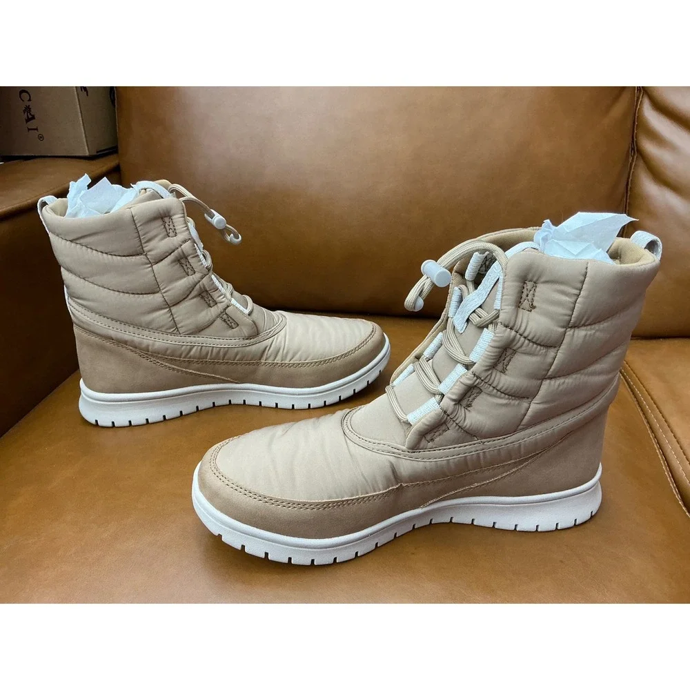 Ryka Solace Winter Boots Womens 6.5 Brown Water Repellent Quilted Puffer